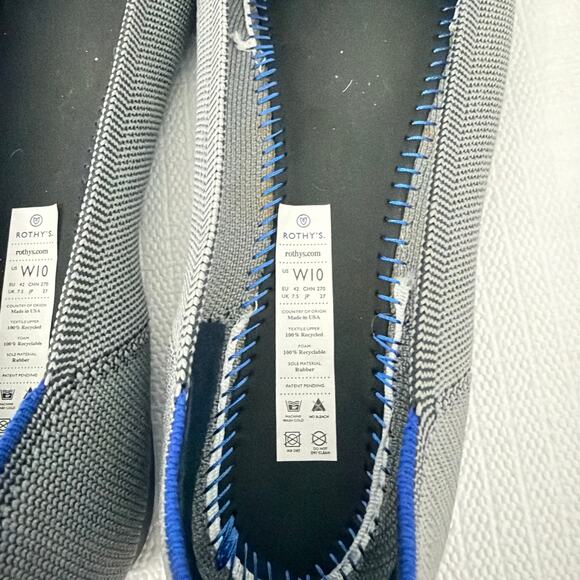 Rothys The Flat Shoes Womens Size 10 Charcoal Gray Knit Round Toe Slip On Ballet - Picture 5 of 9